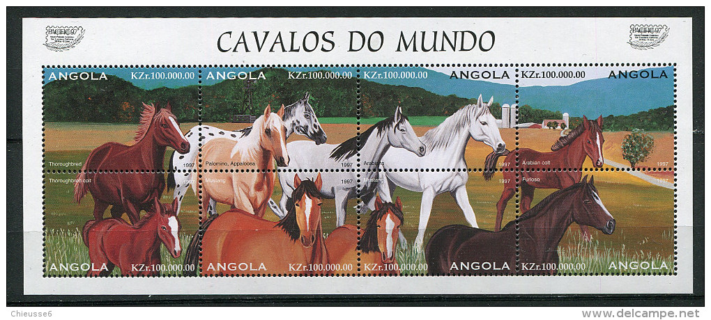 (cl 22 - P15) Angola ** N° 1071 à 1078 En Petite Feuille (ref. Michel Au Dos) - Chevaux De Race - - Angola