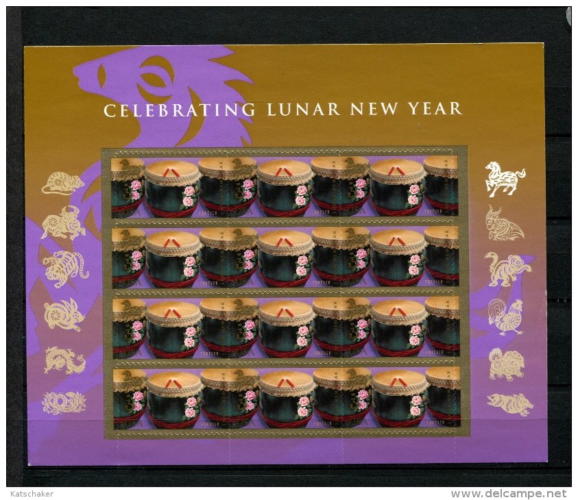 292119169 USA  POSTFRIS MINT NEVER HINGED POSTFRISCH EINWANDFREI SCOTT 4846 Pane Chinese New Year - Unused Stamps