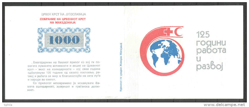 Jugoslawien – Yugoslavia 1988 Postal Tax – Red Cross Perf And Imperf Booklets Used (special Black Cancel On 4 Stamps) - Carnets