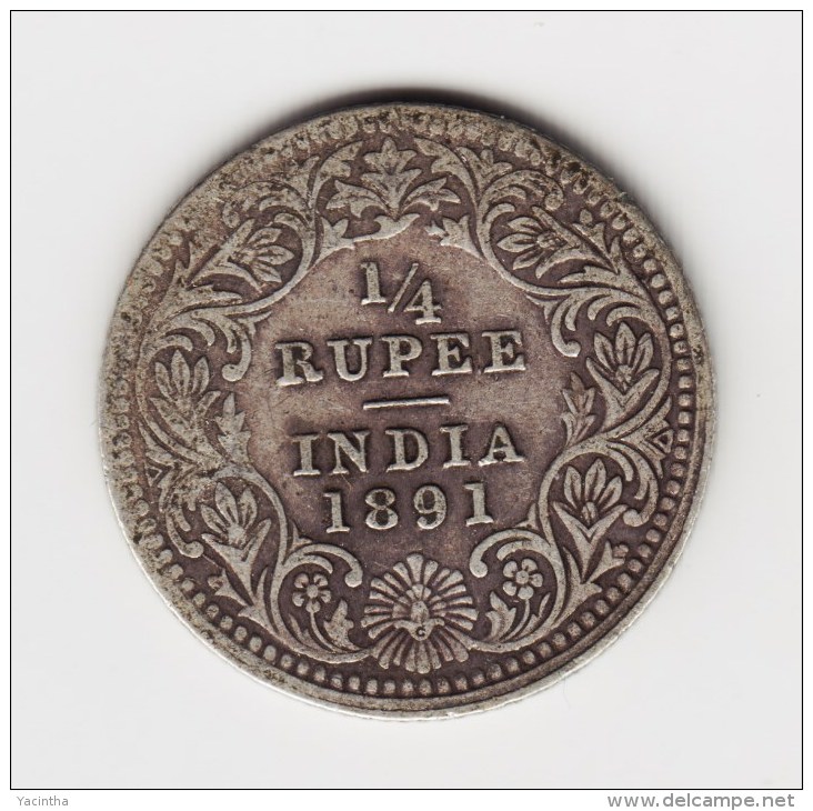 @Y@  British India 1/4 Rupee Victoria 1891 C ( 2780) - Indien