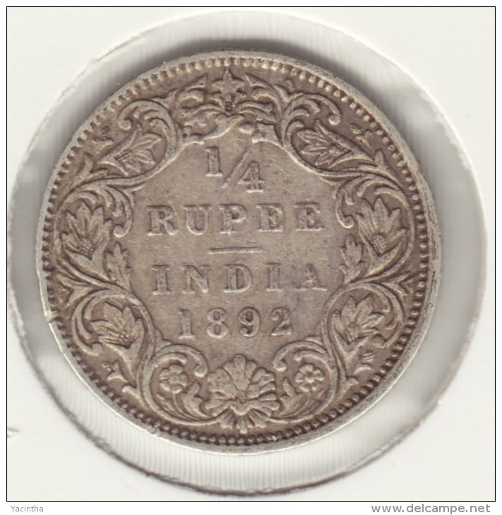 @Y@  British India 1/4 Rupee Victoria 1892 B ( 2778 ) - Indien