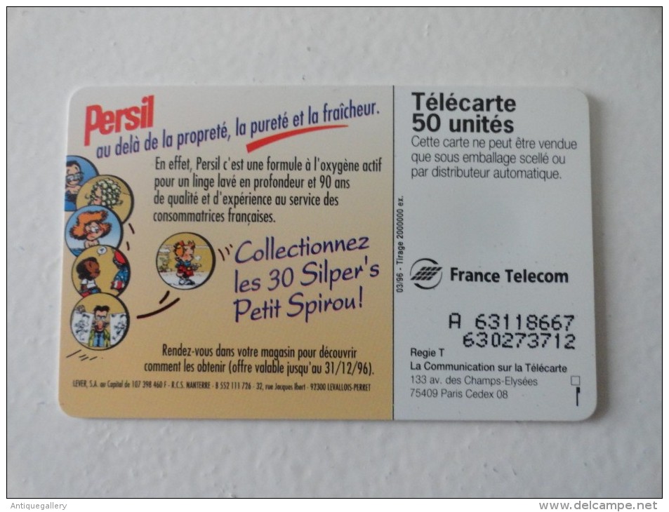 RARE : DECALAGE DE PUCE ET NUMEROTATION A DROITE SUR PERSIL PLUS BLANC 50U - Variétés