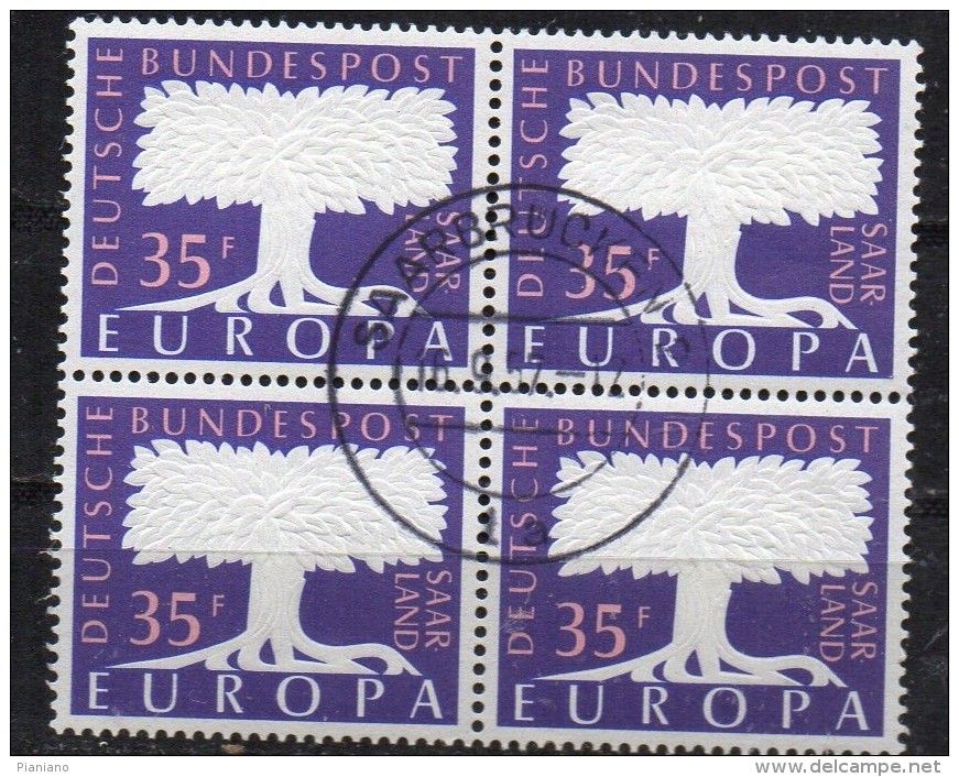 PIA - SARRE - 1957 :  Europa  - (Yv 384-85 X 4) - Gebraucht