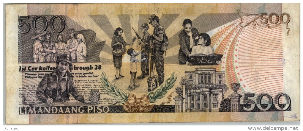 100139 PHILIPPINES 500 PISO 2004 AQUINO JR. & VARIOUS SCENES  [WELLCIRCULATED] - Philippines