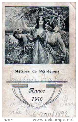 Petit Calendrier 1916, Matinee De Printemps, Jeunes Femmes - Formato Piccolo : 1901-20