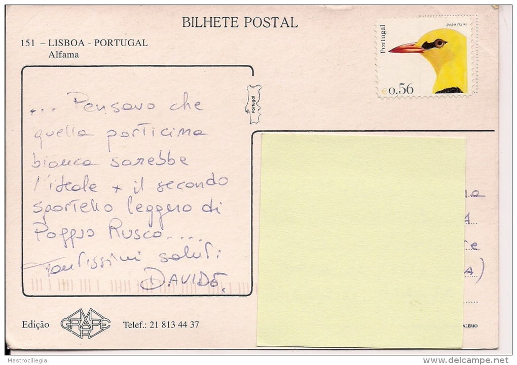 PORTUGAL  Papa Figos  Nice Stamp  Lisboa Alfama Postcard - Sparrows