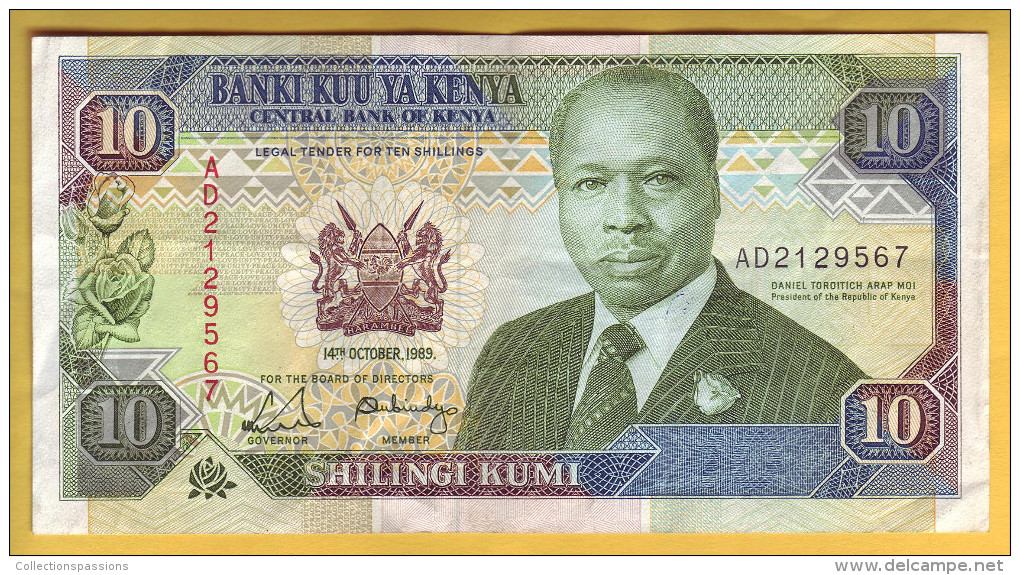 KENYA - Billet De 10 Shillings. 14-10-1989. Pick: 24a. SUP - Kenya