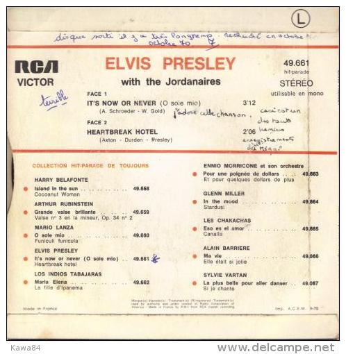 SP 45 RPM (7")  Elvis Presley  "  It's Now Or Never  " - Rock