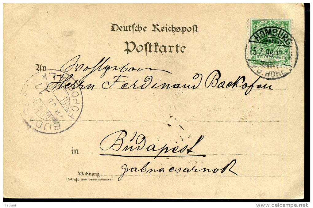 GERMANY BAD HOMBURG 1898 VINTAGE LITHO POSTCARD - Bad Homburg