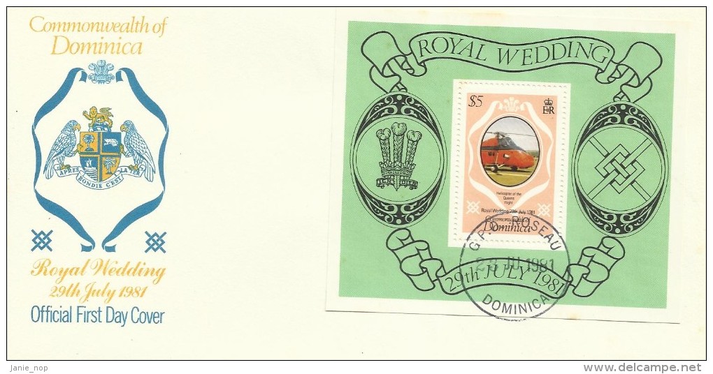 Dominica 1981 Royal Wedding Miniature Sheet FDC - Dominique (1978-...)