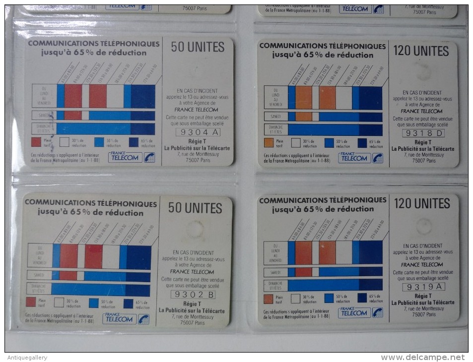 RARE : LOT DE 8 CORDONS BLEU 4 DE 120U ET 4 DE 50U VARIETE COULEUR RECTO VERSO ET NUMEROTATION - Variétés