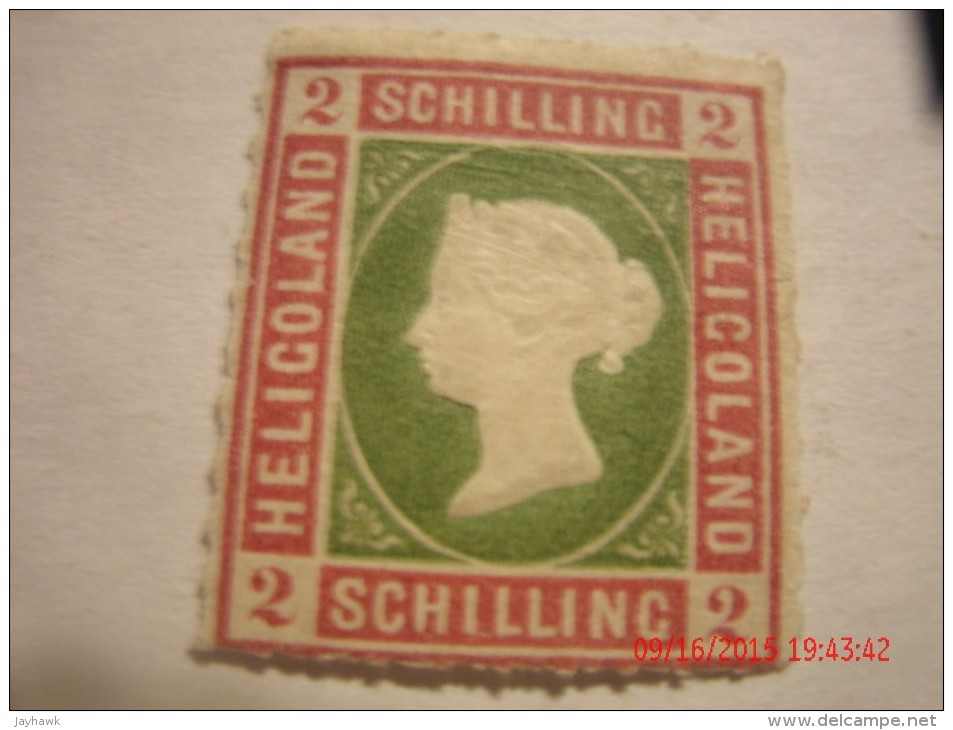 HELIGOLAND, MICHEL# 3, 2 S ,  ROSE & PALE GREEN, MINT OGH - Héligoland