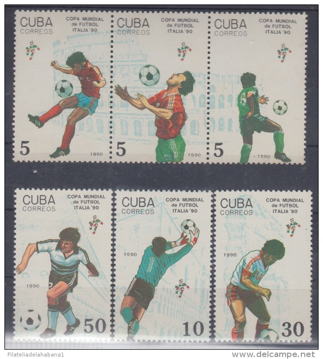 1990.18- * CUBA 1990. MNH. WORLD SOCCER CUP. COPA MUNDIAL FUTBOL. ITALIA. ITALY. COMPLETE SET. - Ungebraucht