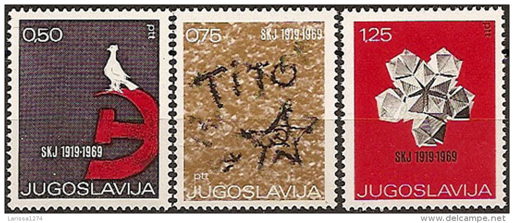 YUGOSLAVIA 1969 50th Anniversary Of Yugoslav Communist Party Set MNH - Neufs