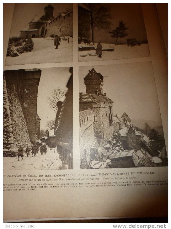 1919  US Army;Haut Koenigsbourg;Types De Bombes  Sur PARIS,plan;Chasseurs Alpins;ISTANBUL;Sofia;Olympe;Dunkerque;Berlin - L'Illustration