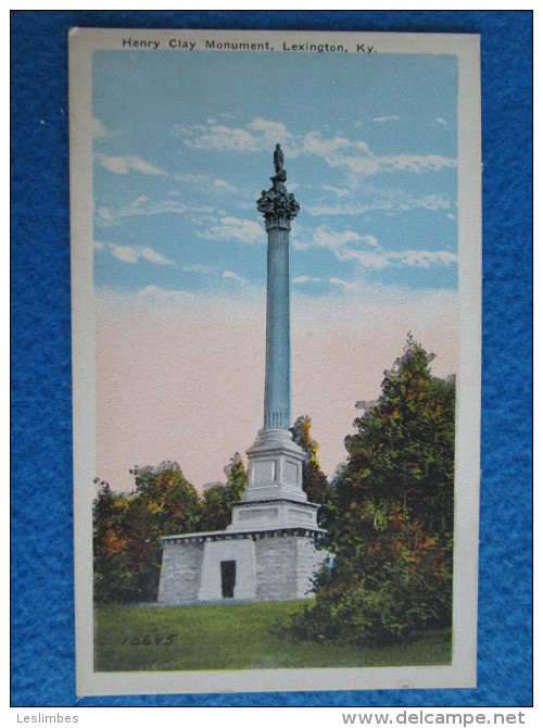 Henry Clay Monument, Lexington, Kentucky.  Kraemer 10645 - Lexington