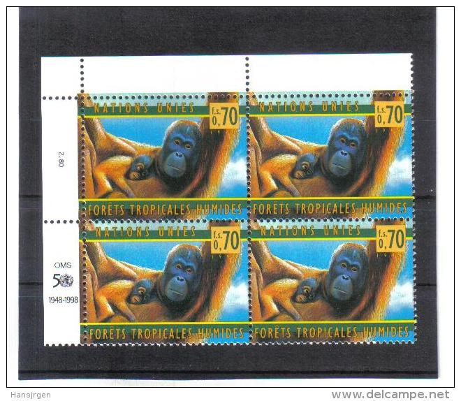 BLO819 UNO GENF  1998 Michl  346  ECKRAND VIERERBLOCK  Postfrisch ** - Unused Stamps