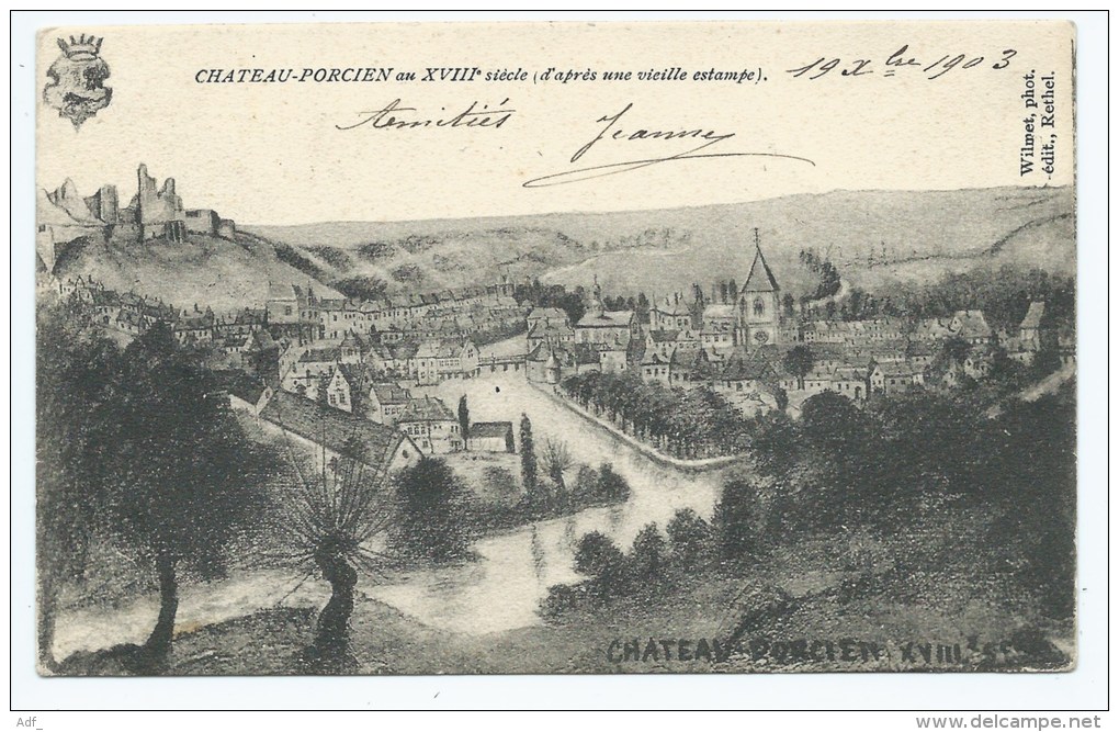 CPA CHATEAU PORCIEN AU XVIIIe SIECLE ( D'APRES UNE VIEILLE ESTAMPE ), ARDENNES 08 - Chateau Porcien