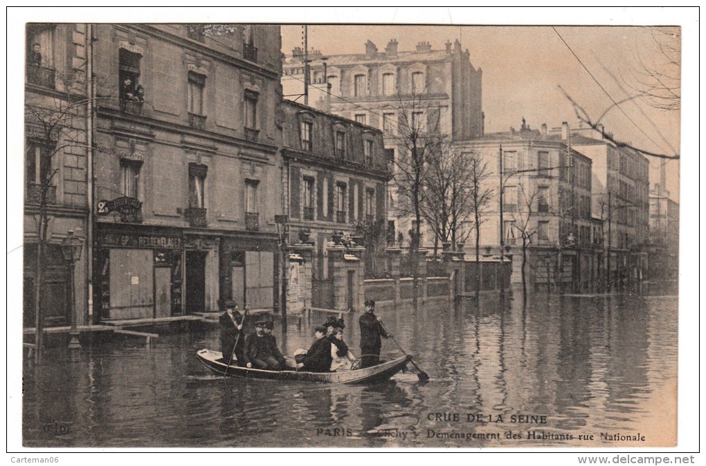 75 - Paris 13 ème - Crue De La Seine - Clichy - Déménagement Des Habitants Rue Nationale - Editeur: E.L.D - Distretto: 13