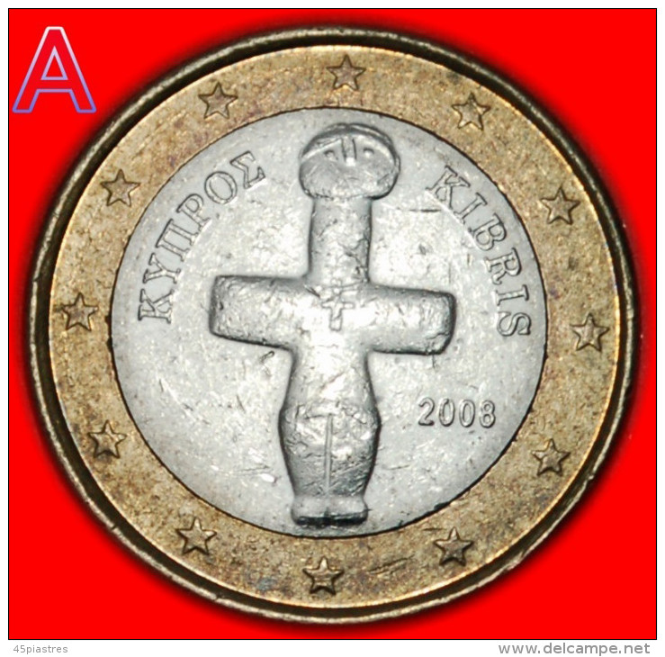 * TWO VARIETIES FINLAND ★ CYPRUS ★ 1 EURO 2008! UNCOMMON 2 COINS! LOW START &#9733; NO RESERVE! - Cyprus