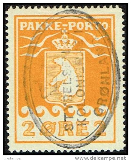 1916. PAKKE PORTO. 2 øre Yellow. Thiele. Perf 11 ½. STYRELSEN AF KOLONIERNE I GRØNLAND. (Michel: 5A) - JF171291 - Paketmarken