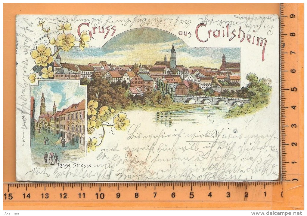 CRAILSHEIM: Gruss Litho Multi Vues, Lange Strasse, Panorama.... - Crailsheim