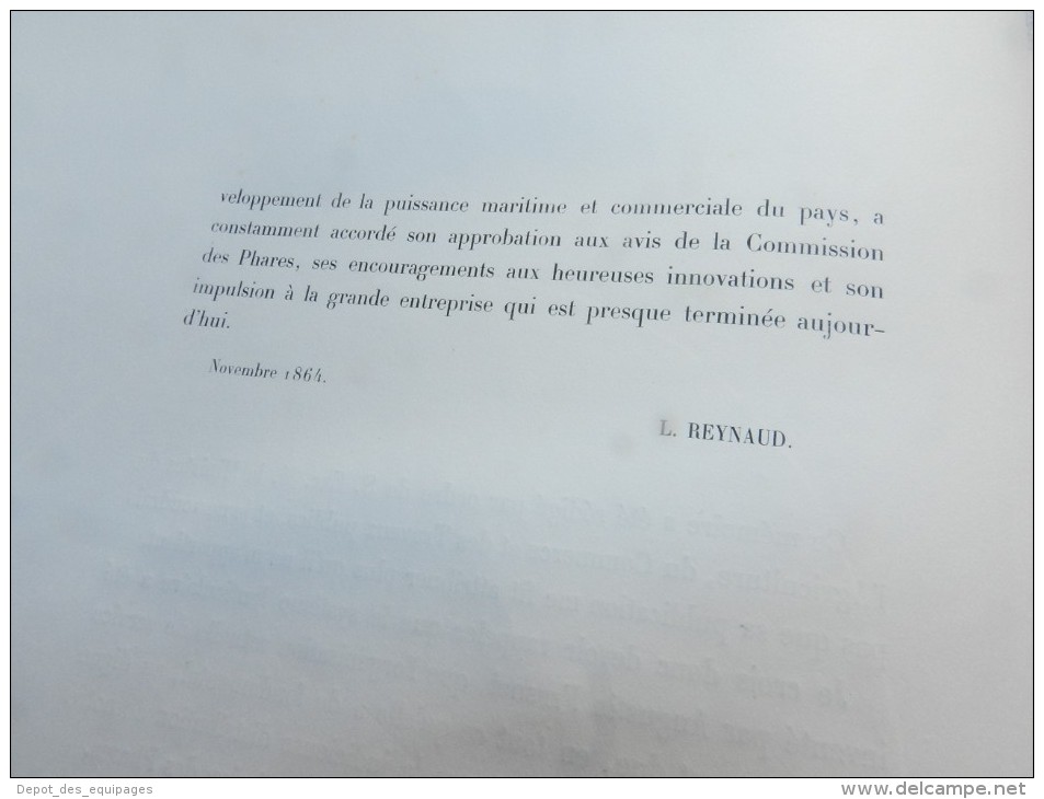 SUPERBE RARE LIVRE : ECLAIRAGE & BALISAGE des COTES de FRANCE - EDITION 1864 ........