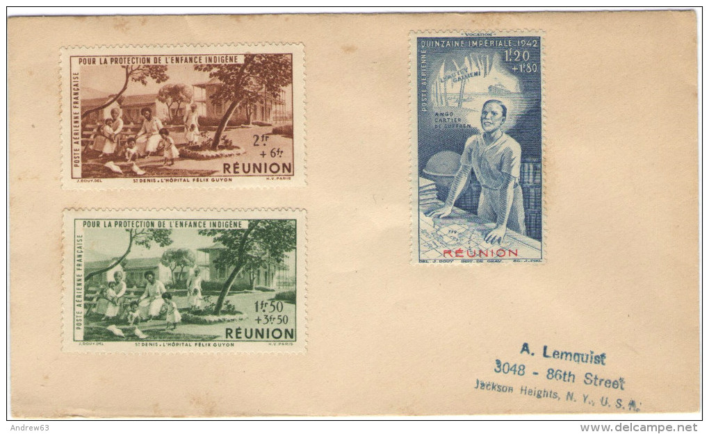 FRANCIA - France - Réunion - 1942 - Poste Aérienne - Protection De L´Enfance Indigène + Quinzaine Impériale - Sur Env... - 1942 Protection De L'Enfance Indigène & Quinzaine Impériale (PEIQI)