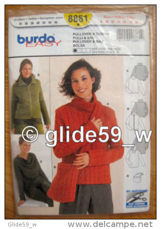 Patron Burda Easy - N° 8881 - Pullover &amp; Tasche-Pulli &amp; - Patterns