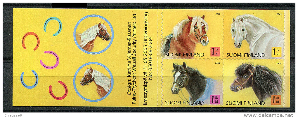 (cl 21 - P49) Finlande ** Carnet N° 1717 (ref. Michel Au Dos)- Chevaux : Poneys - - Hojas Bloque