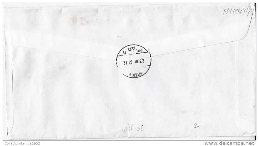 FM10774- AMOUNT 4300, BUCHAREST, RED MACHINE STAMPS ON COVER, 1999, ROMANIA - Briefe U. Dokumente