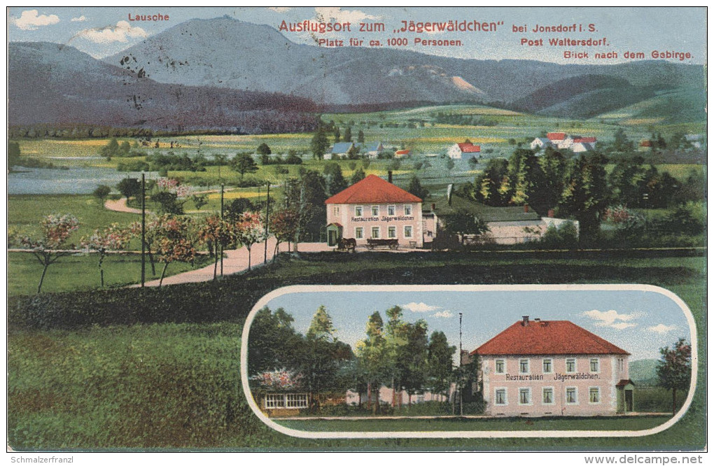 AK Gasthaus Jägerwäldchen Zittauer Gebirge Bei Oybin Jonsdorf Waltersdorf Bertsdorf Grossschönau Saalendorf Zittau - Bertsdorf-Hörnitz