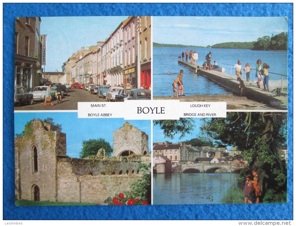 Boyle. Main Street. Boyle Abbey. Lough Key. Bridge And River. - Roscommon