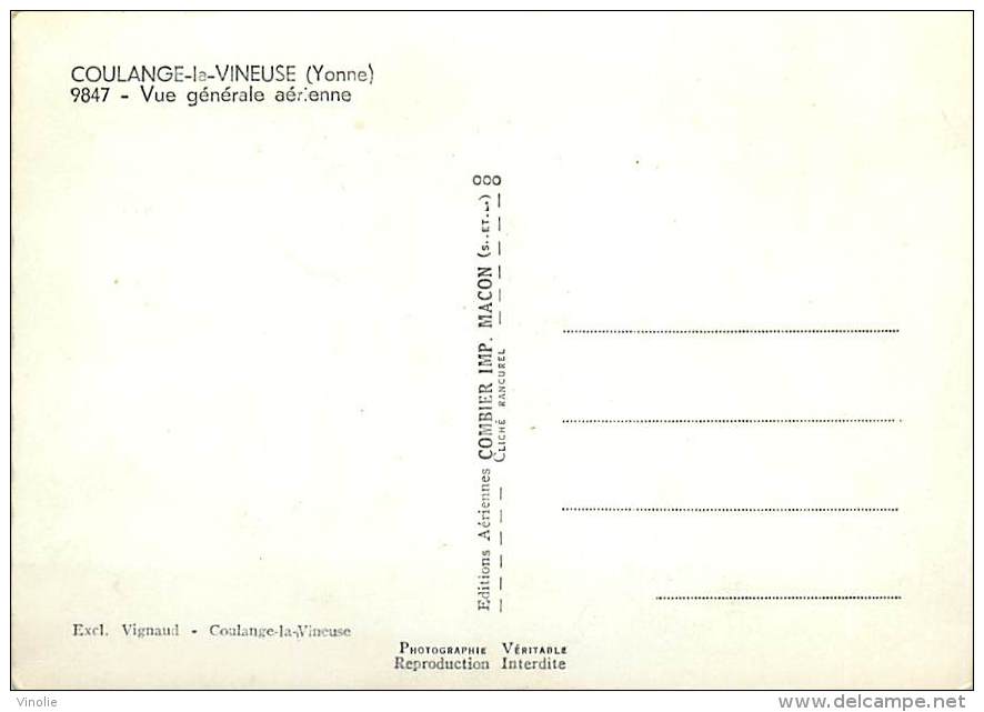Réf : C-15-1448  : COULANGES LA VINEUSE - Coulanges La Vineuse