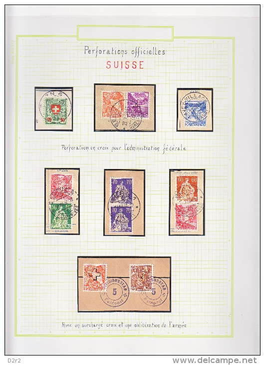 PERFORE-SUPERBE COLLECTION A VOIR-36 PAGES AVEC LETTRES,VARIETE,EXPLICATIONS,ET AUTRES PAYS-SUPERBE - Perfins