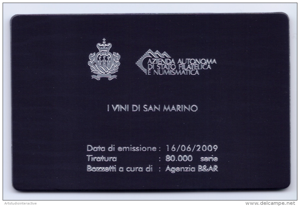 2013 SAN MARINO  "I VINI DI SAN MARINO: RISERVA TITANO" CALAMITA CARD - Varietà & Curiosità