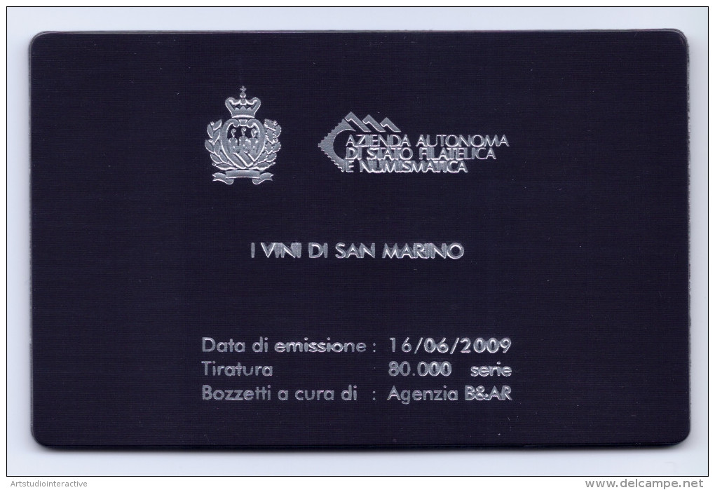 2013 SAN MARINO  "I VINI DI SAN MARINO: MOSCATO SPUMANTE" CALAMITA CARD - Errors, Freaks & Oddities (EFO)