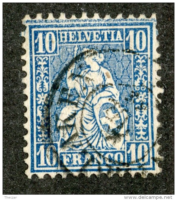 3262  Swiss 1862  Zum.#31  Mi.#23a (o) Scott.#44    Cat. .80€ -Offers Welcome!- - Used Stamps
