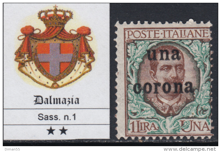 Italia - 1919 Dalmazia -  Sassone N.1 - MNH** - Gomma Integra - Dalmatie