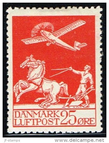 1925. Air Mail. 25 øre Red. (Michel: 145) - JF158317 - Poste Aérienne