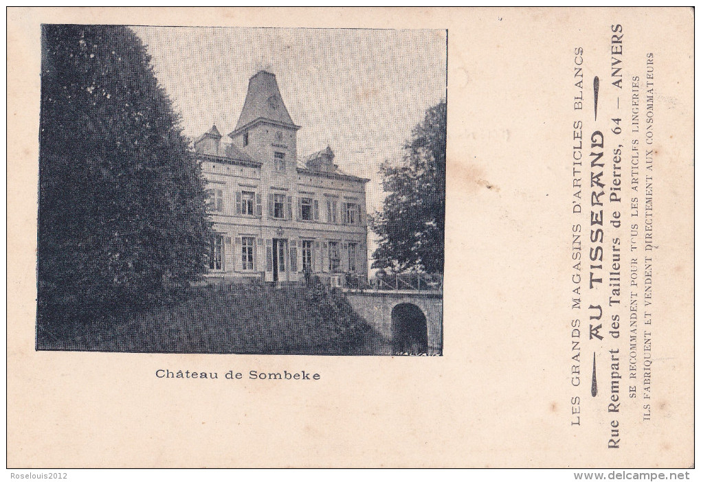 SOMBEKE : Château - Publicité "Au Tisserand" - Waasmunster