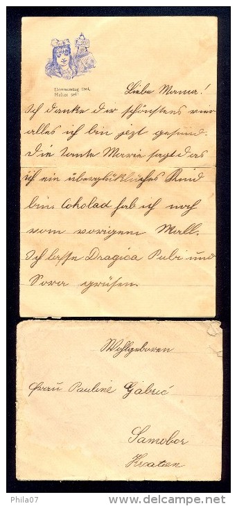 Slovenia - Lady's Letter With Content And Print Of Interesting Illustration, And Accompanying Text. Letter Is Delivered - Slovénie