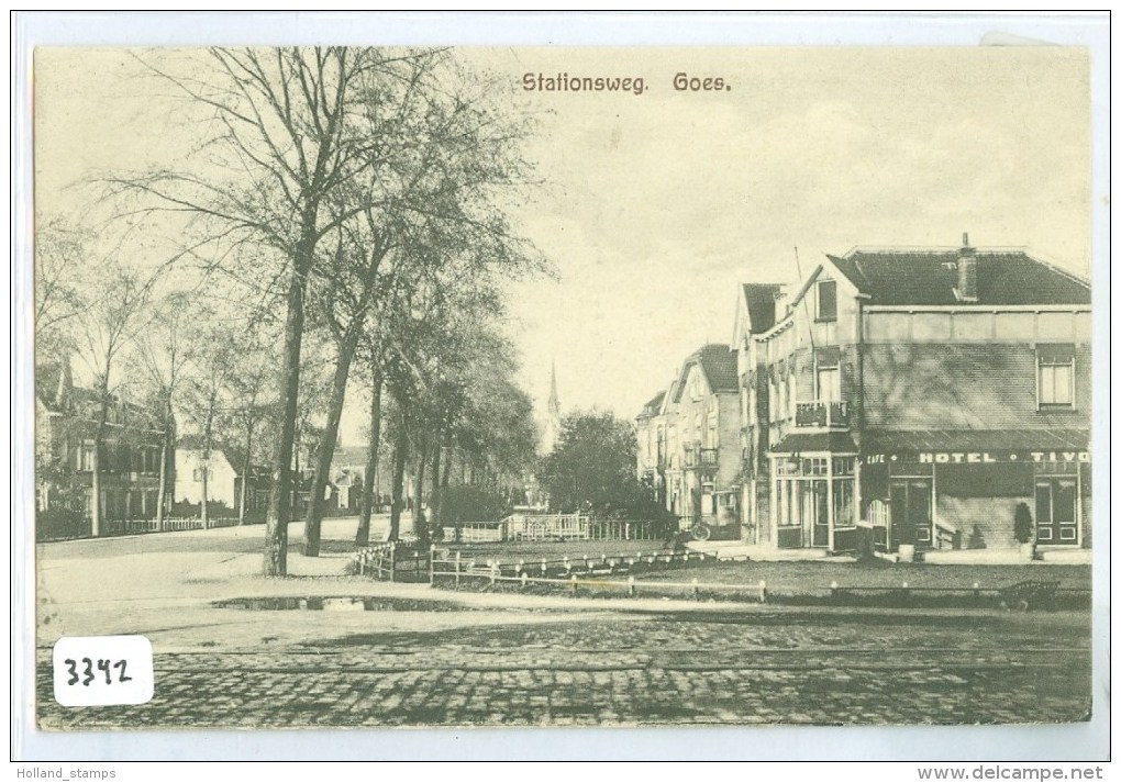 GOES * ZEELAND * STATIONSWEG * ANSICHTKAART * CPA * GELOPEN In 1929 Naar ROERMOND (3342) - Goes