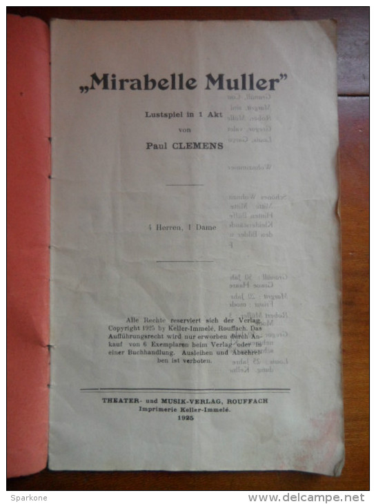 Mirabelle Muller (Paul Clemens) De 1925 - Théâtre & Scripts