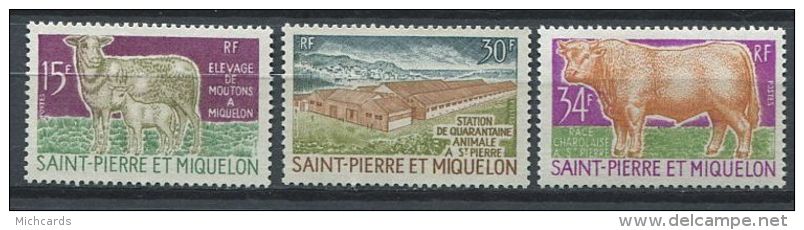 137 SAINT PIERRE ET MIQUELON 1970 - Bovin Vache Mouton (Yvert 407/09) Neuf **(MNH) Sans Trace Charniere - Nuovi