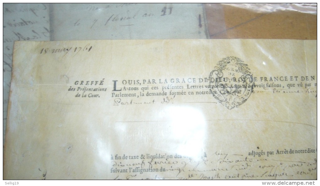 Cachet De Généralité Du 18 Mars 1761 - Algemene Zegels