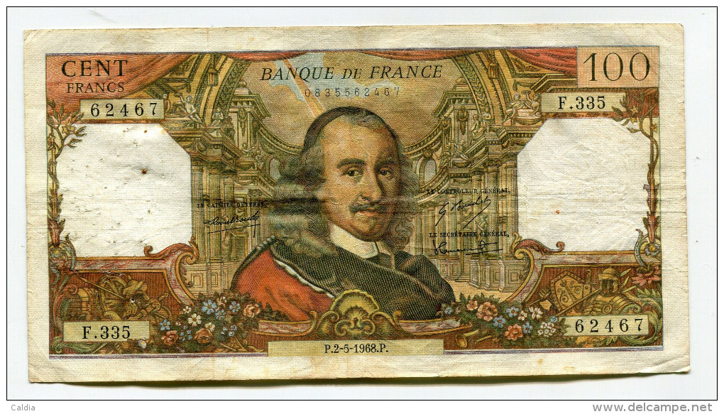 P France 100 Francs "" CORNEILLE "" 2 - 5 - 1968 # 1 - 100 F 1964-1979 ''Corneille''