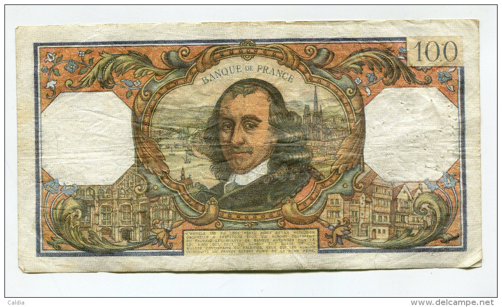 P France 100 Francs "" CORNEILLE "" 5 - 2 - 1970 - 100 F 1964-1979 ''Corneille''