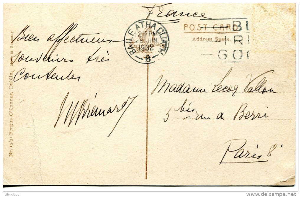 IRELAND - Glendalugh County Wicklow The Lower Lake 1932 Baile Athaclliath Postmark - Wicklow