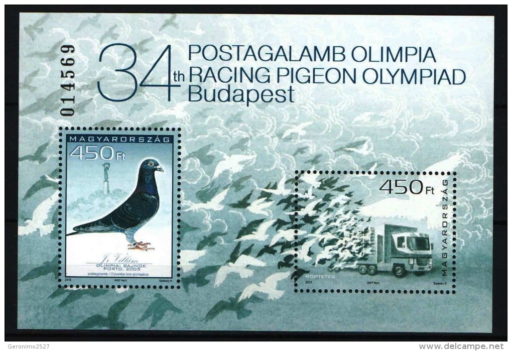 HUNGARY 2015 FAUNA Animals Birds PIGEON - Fine S/S MNH - Neufs